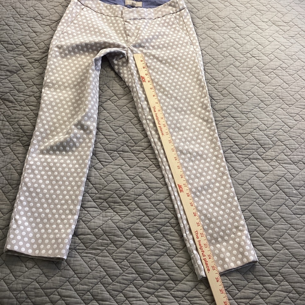 Banana Republic tan Polka Dot Skinny Pants Sz 2 - Picture 7 of 13